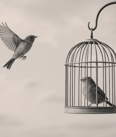 El pájaro enjaulado cree que volar es una enfermedad reflexión sobre la libertad