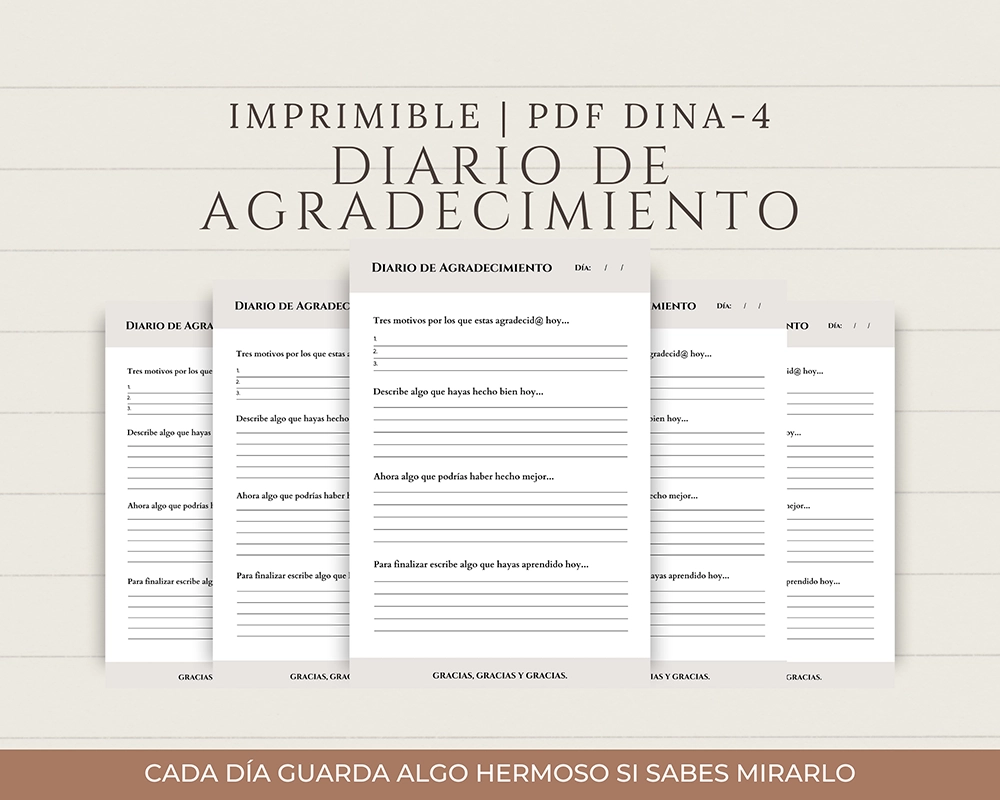 Diario de agradecimiento imprimible en PDF