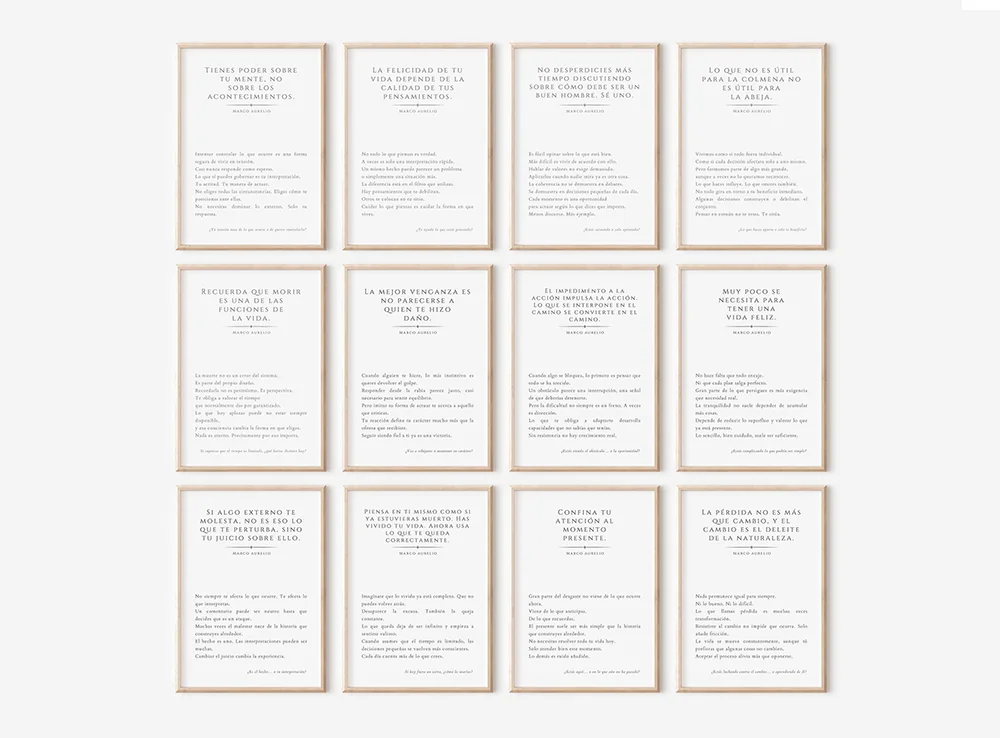 Set de 12 Posters de Marco Aurelio imprimibles