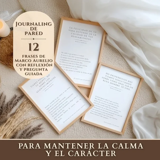 Set de 12 Posters de Marco Aurelio para Journaling de pared